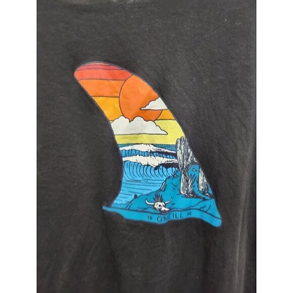 O'neill Mens Long Sleeve T-Shirt Large Black Printed Back Crew Neck Pullover - Picture 6 of 8